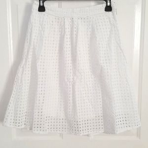 Eyelet White Skirt